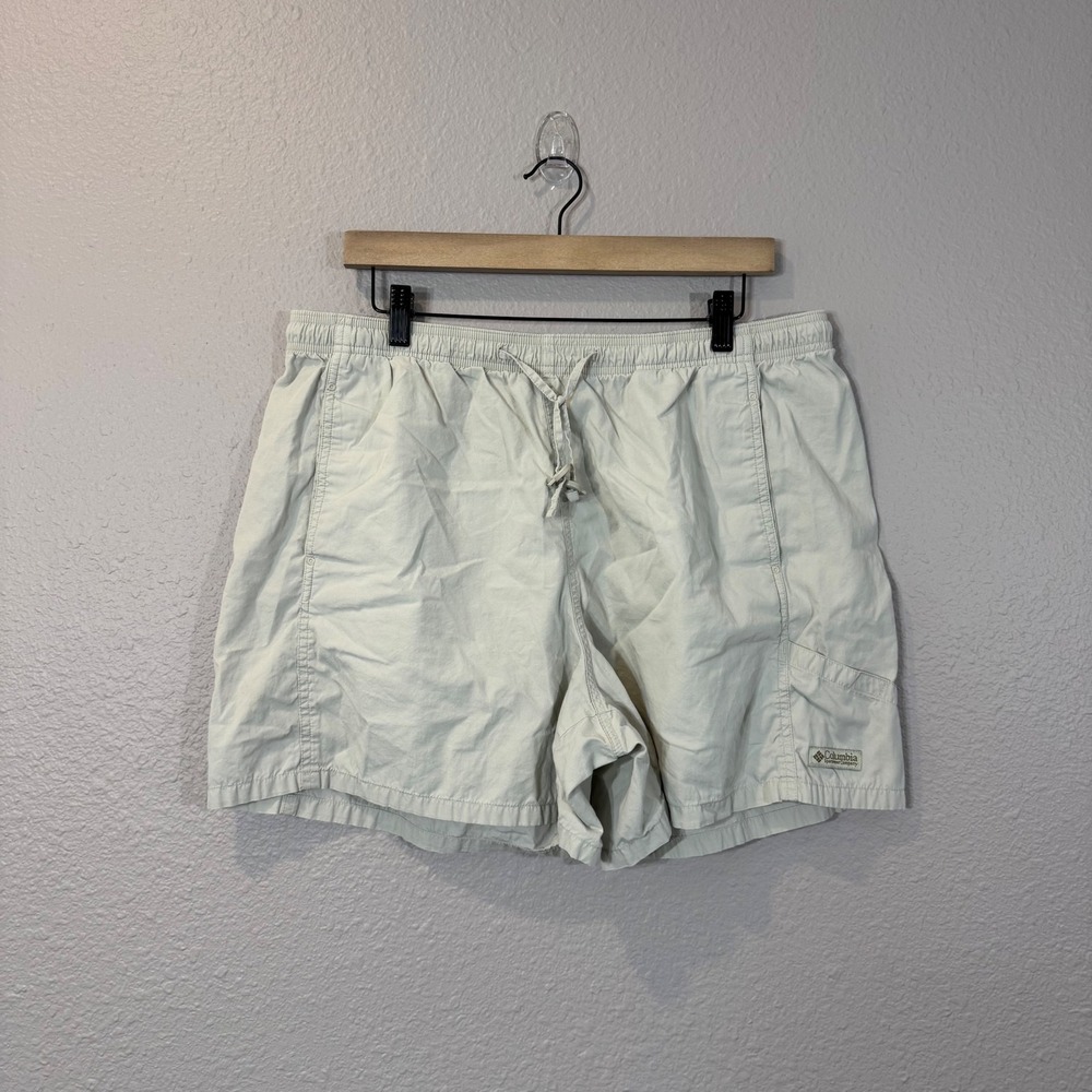 Columbia Women's Size XL Tan Elastic Waist Drawstring 100% Cotton Shorts AL4179‎